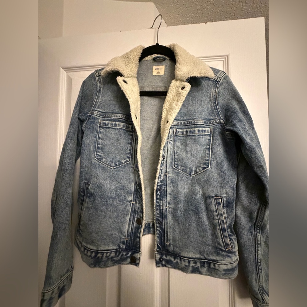 GAP Light Blue Denim Jacket with Sherpa Lining